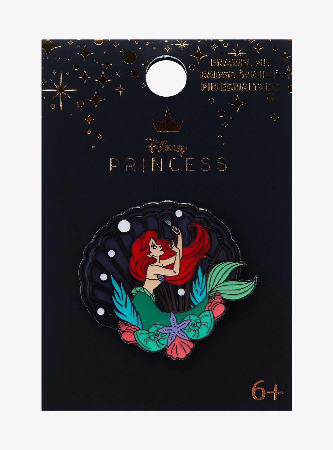 Loungefly Disney The Little Mermaid Clear Shell Enamel Pin, , alternate