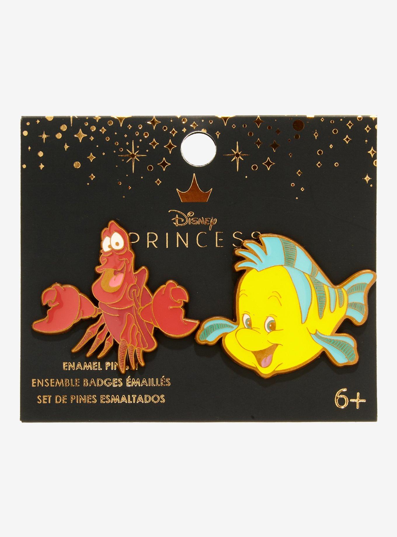 Loungefly Disney The Little Mermaid Flounder & Sebastian Enamel Pin Set, , alternate