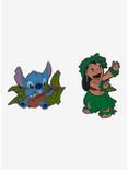 Loungefly Disney Lilo & Stitch Duo Luau Enamel Pin Set, , alternate