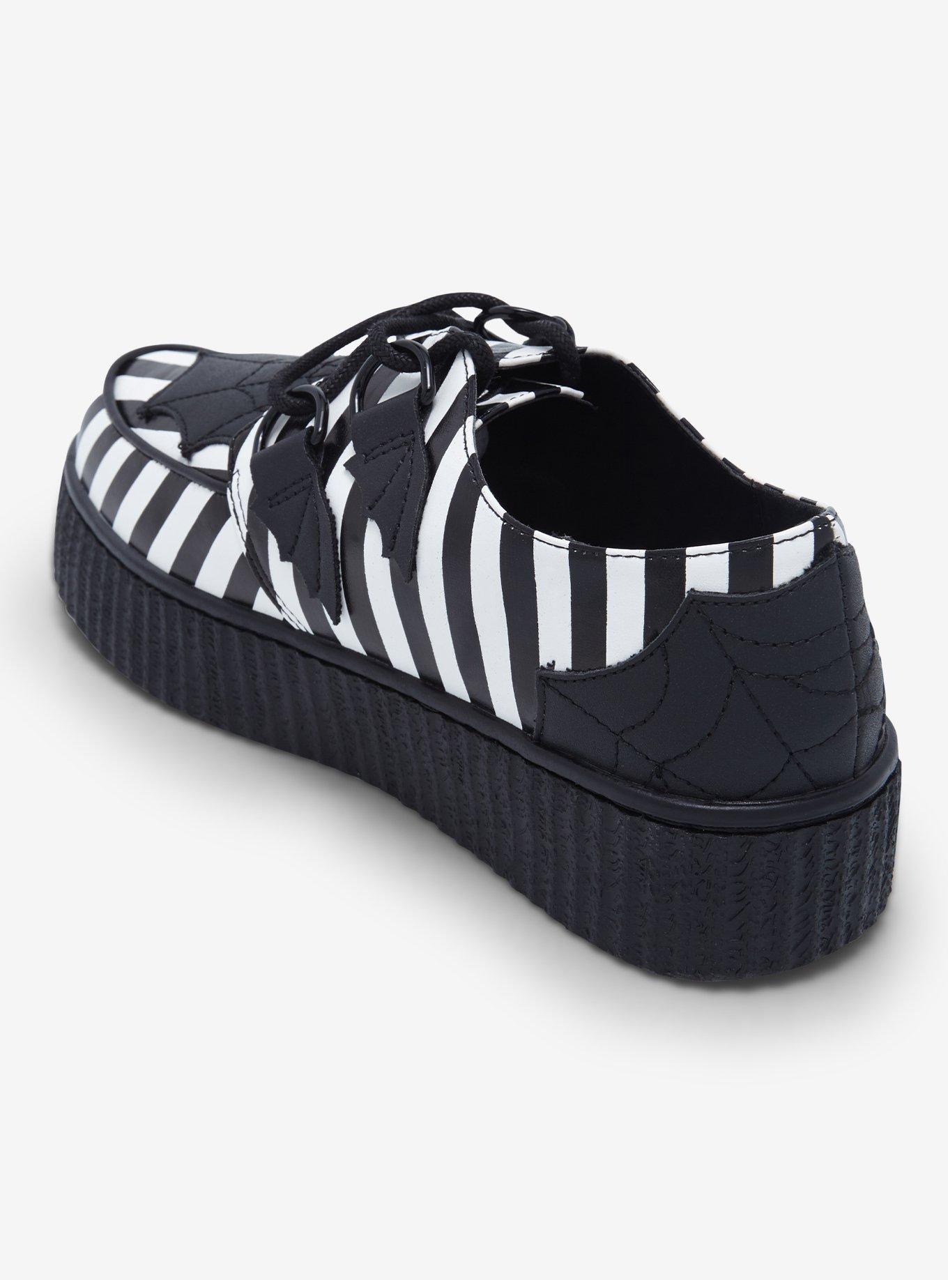 Strange Cvlt Black & White Stripe Widow Creepers, MULTI, alternate