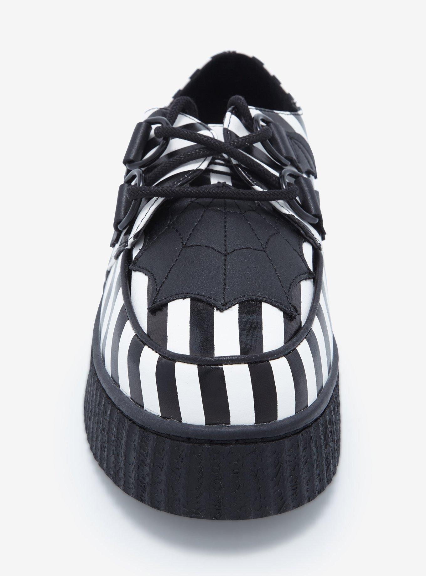 Strange Cvlt Black & White Stripe Widow Creepers, MULTI, alternate