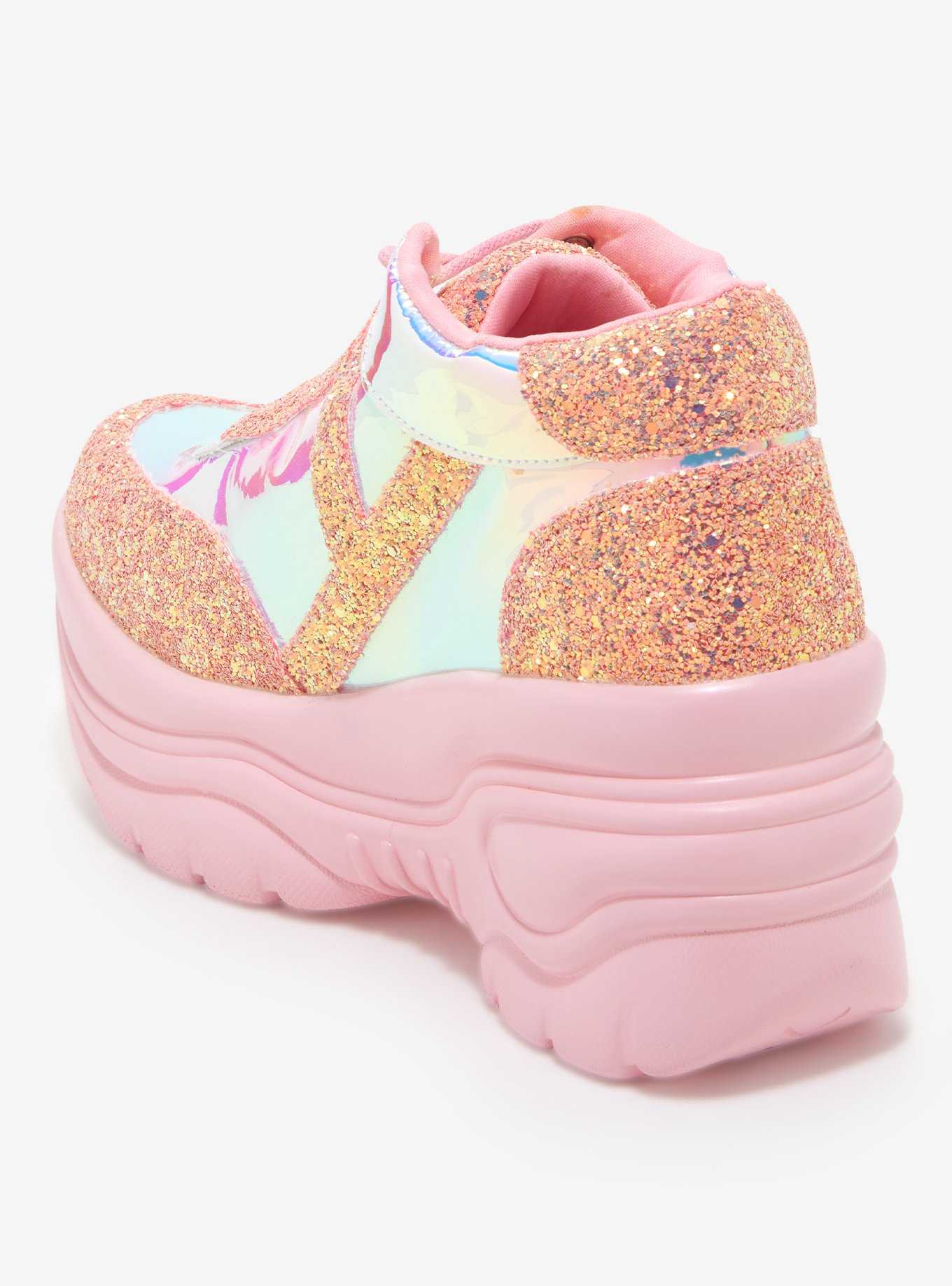 YRU Matrixx Pink Platform Sneakers, , hi-res