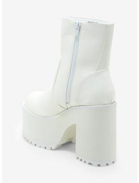 Plus Size YRU White Krush Platform Boots, , hi-res