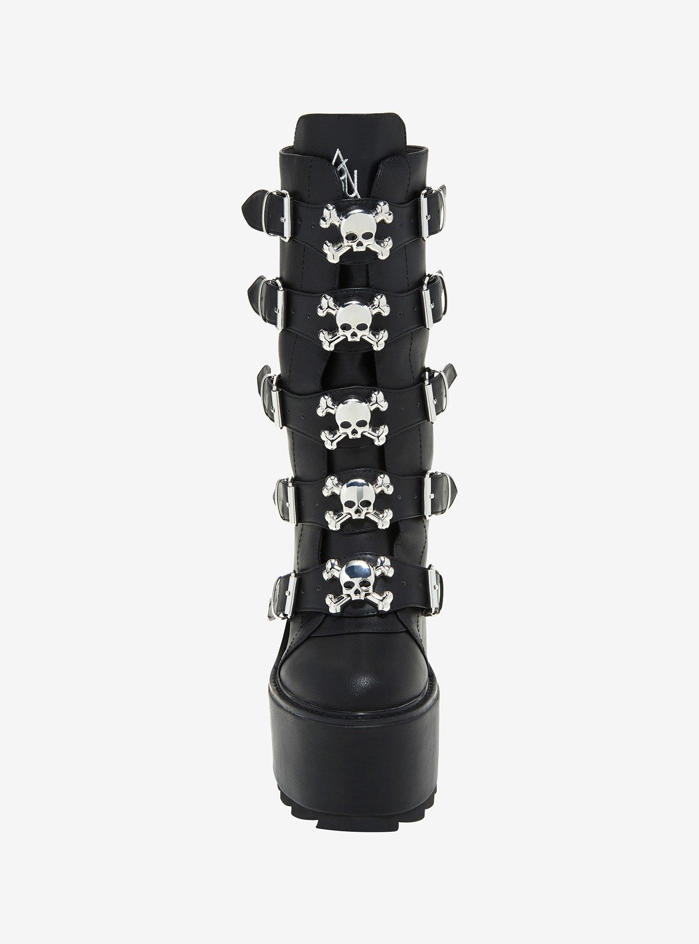 YRU X Dune Skull Buckle Platform Boots, MULTI, alternate