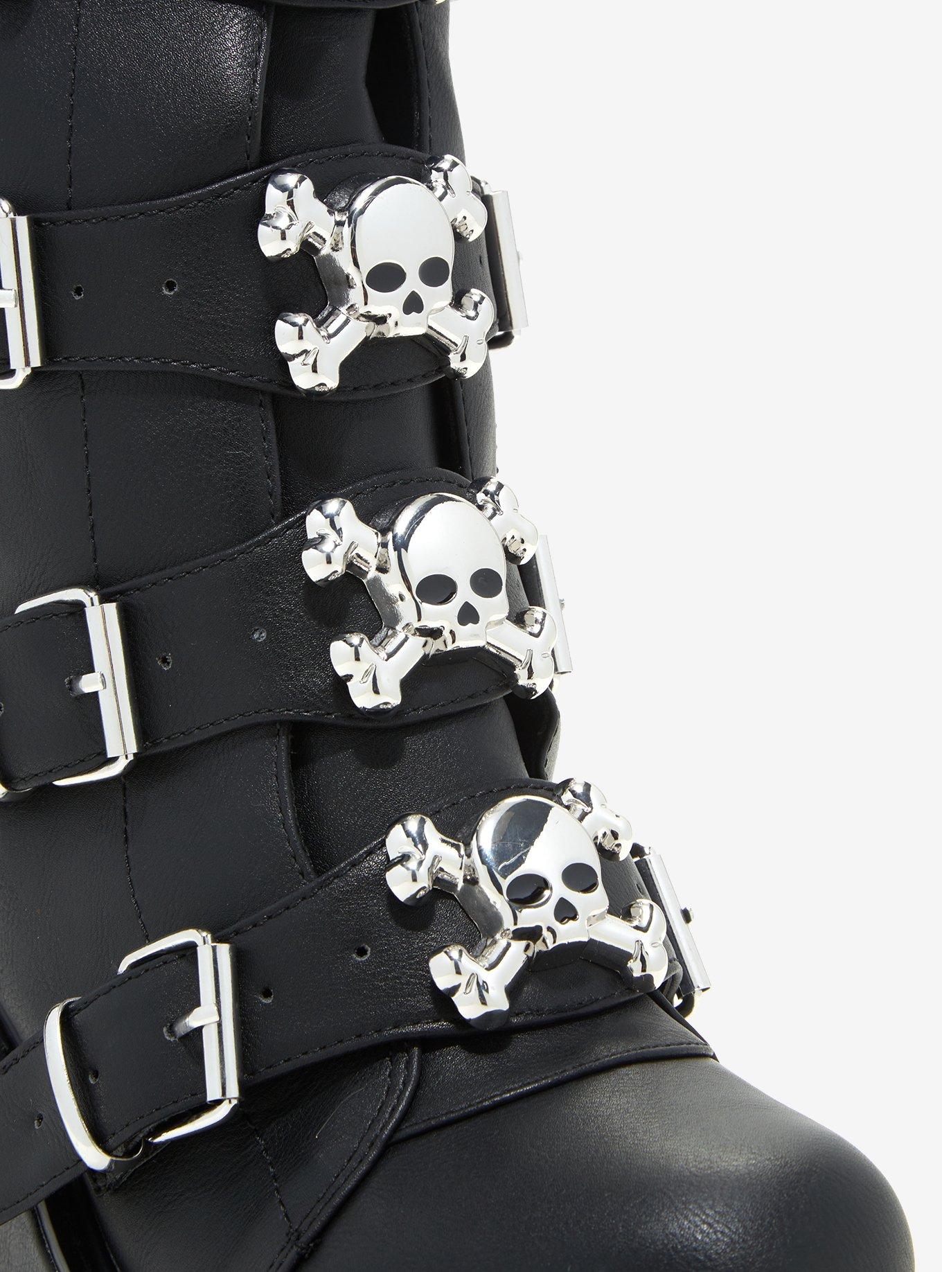 YRU X Dune Skull Buckle Platform Boots, MULTI, alternate