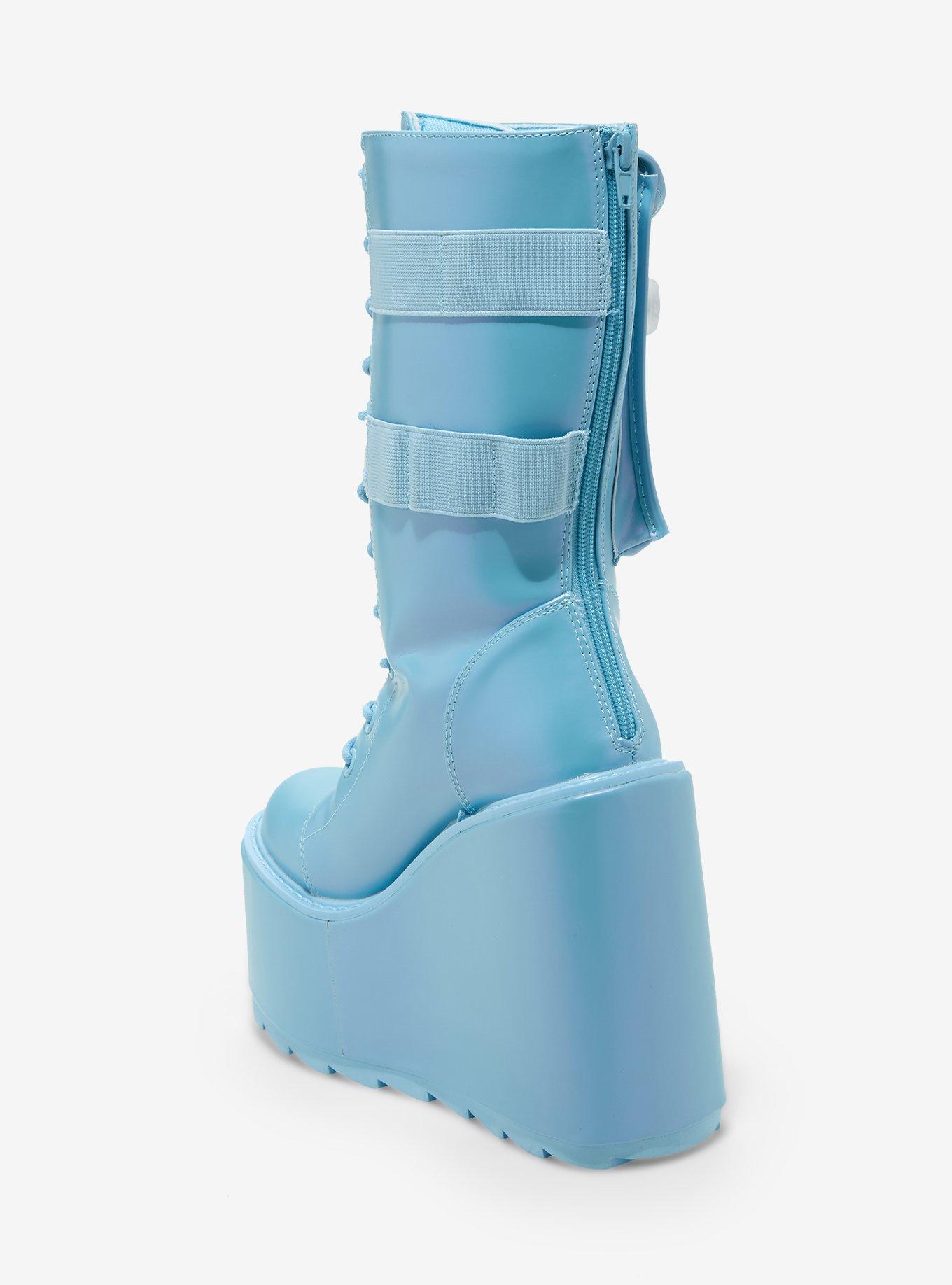 YRU Dune Desert Pearl Blue Platform Boots, MULTI, alternate