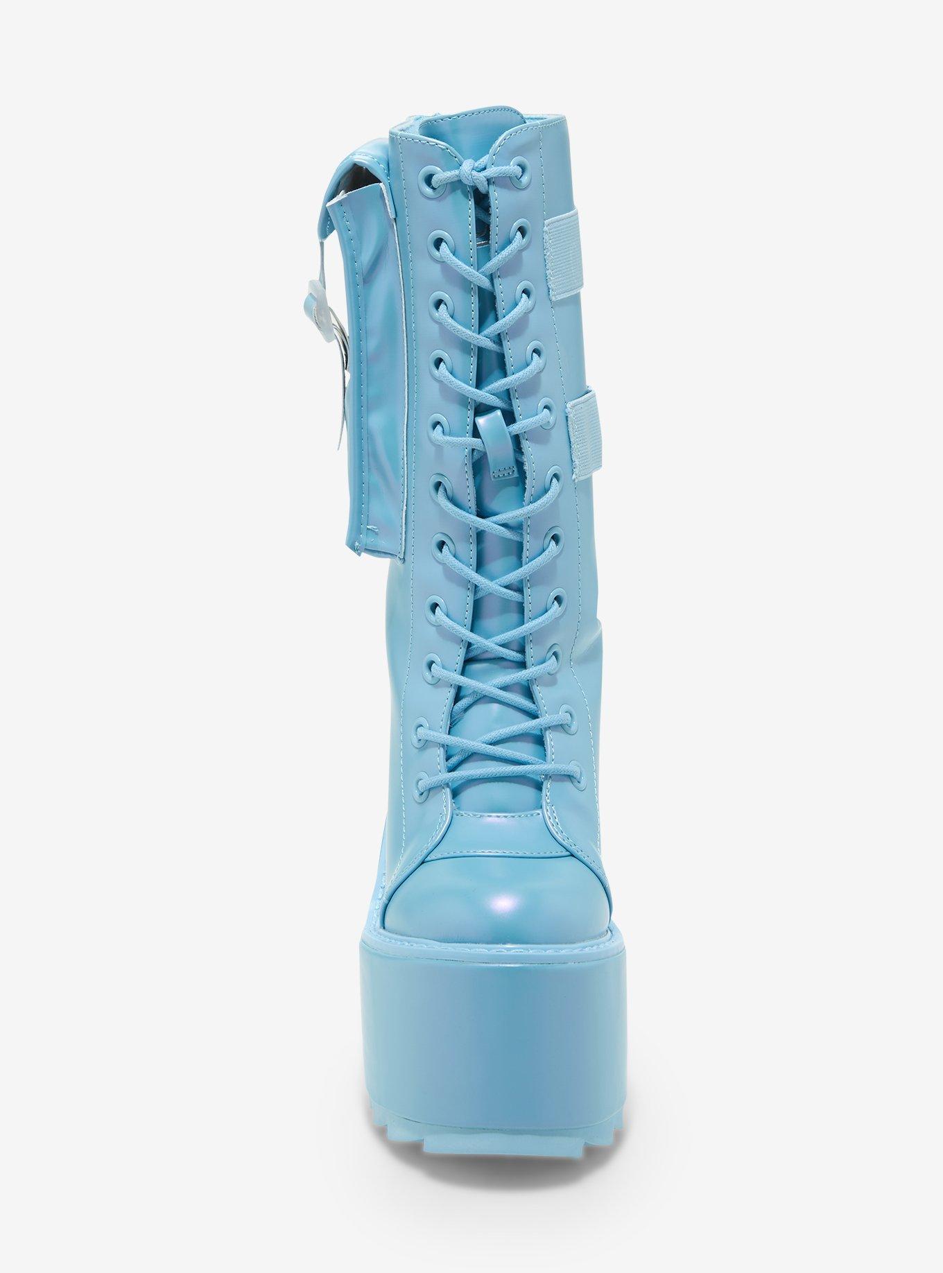 YRU Dune Desert Pearl Blue Platform Boots, MULTI, alternate