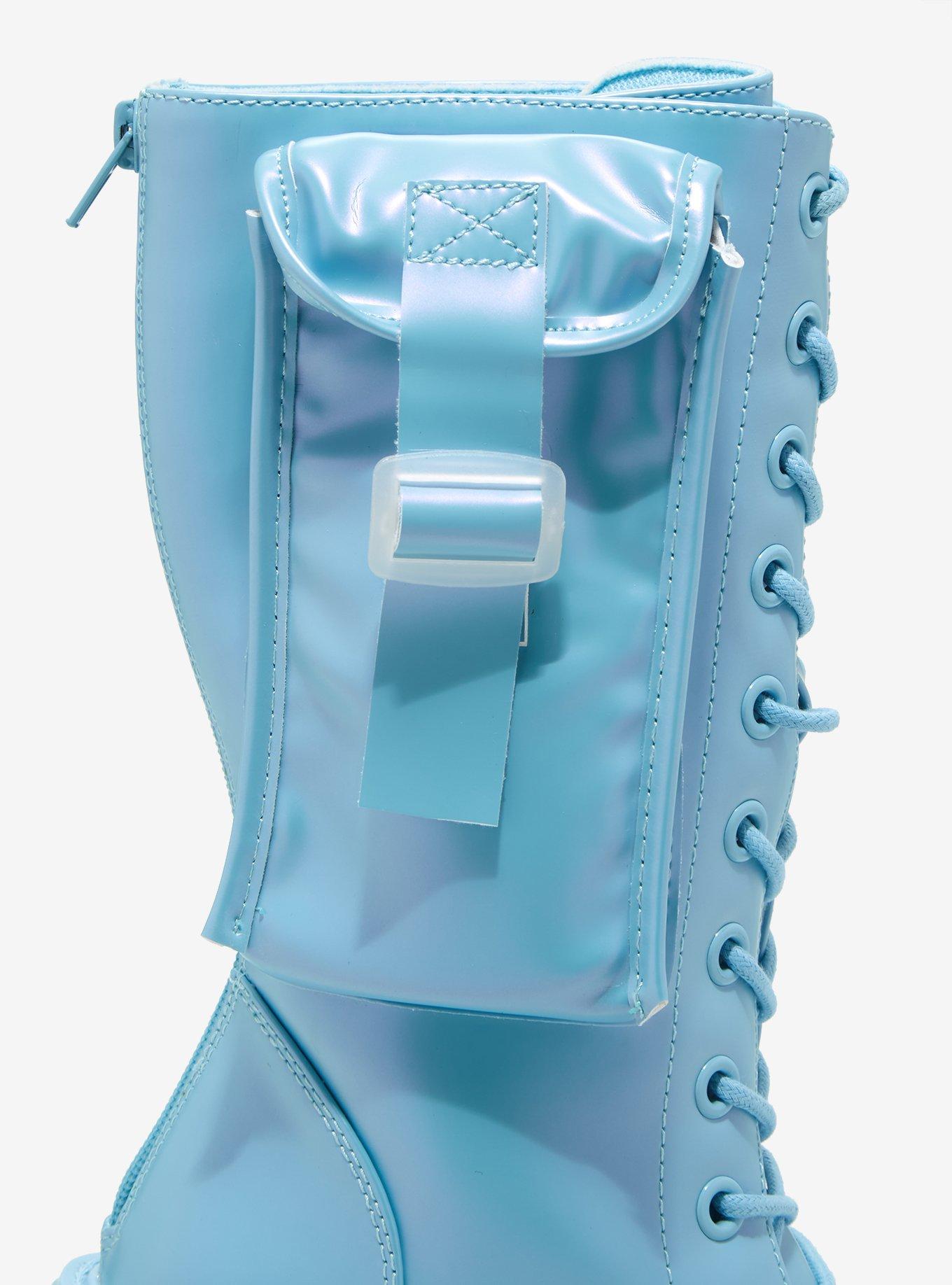 YRU Dune Desert Pearl Blue Platform Boots, MULTI, alternate