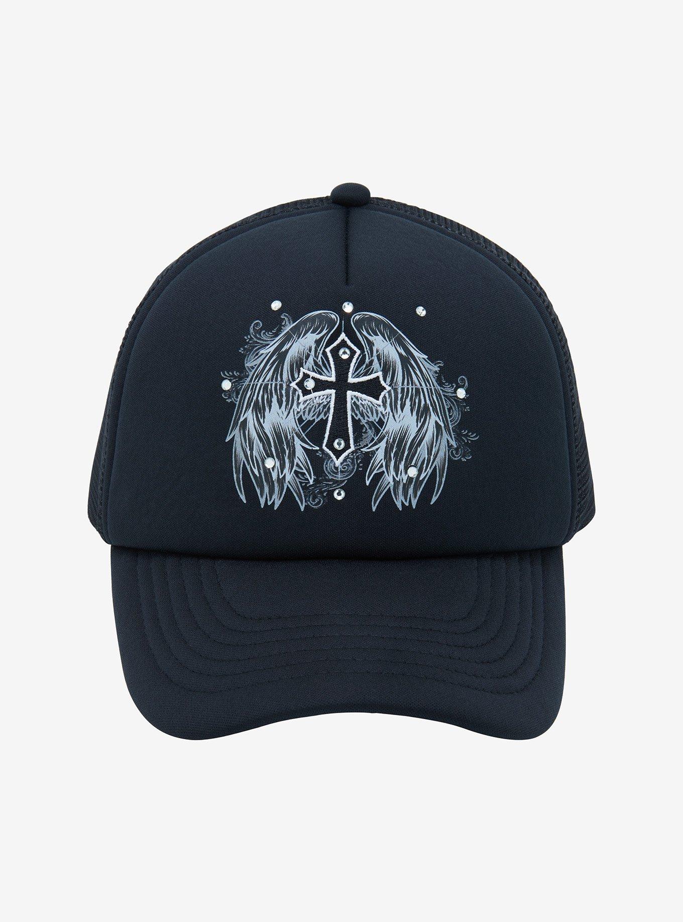 Angel Wings Bling Trucker Hat, , alternate