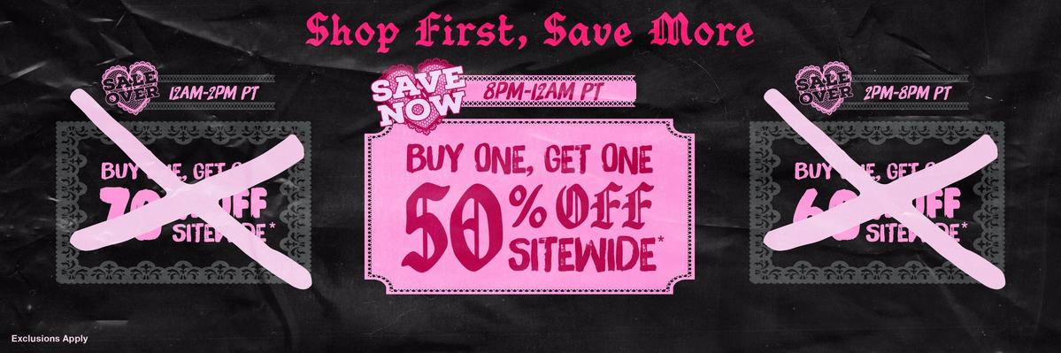 BOGO 50% Off Sitewide