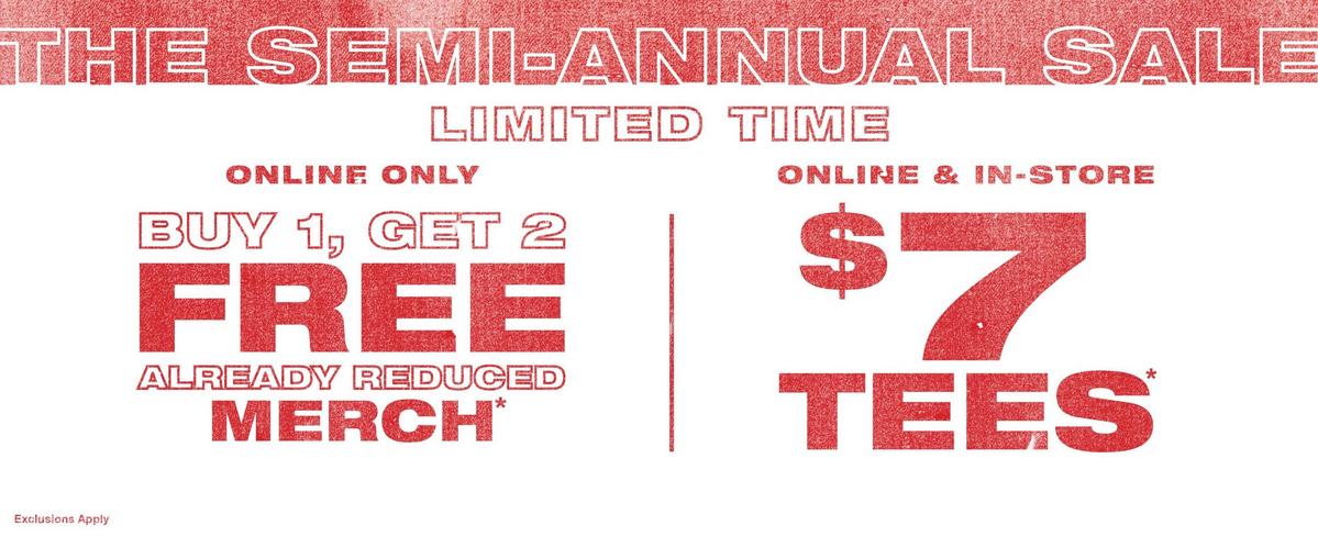 B1G2 Free Semi Annual Sale