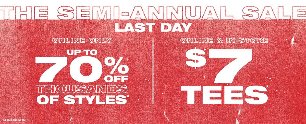 Up To 70% Off Semi Annual Sale