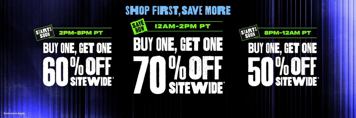 BOGO 70% Off Sitewide