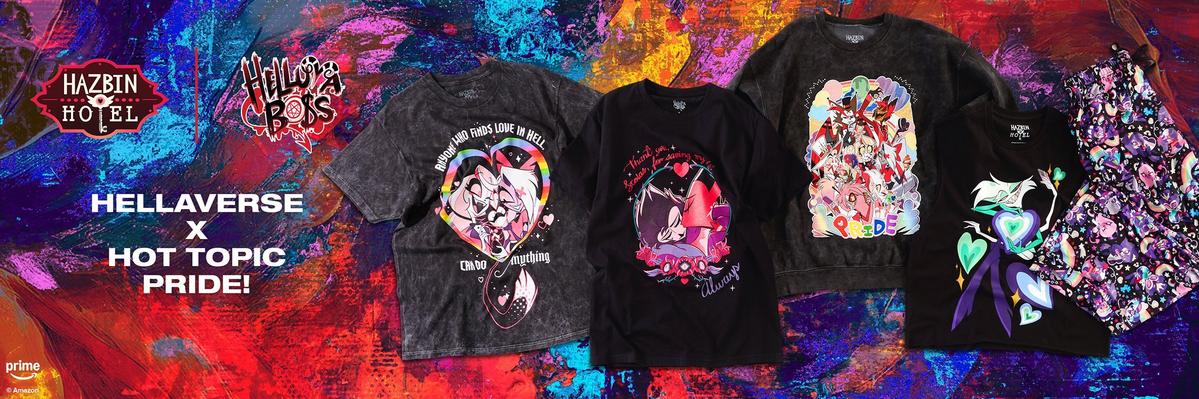 Hellaverse x Hot Topic Pride styles