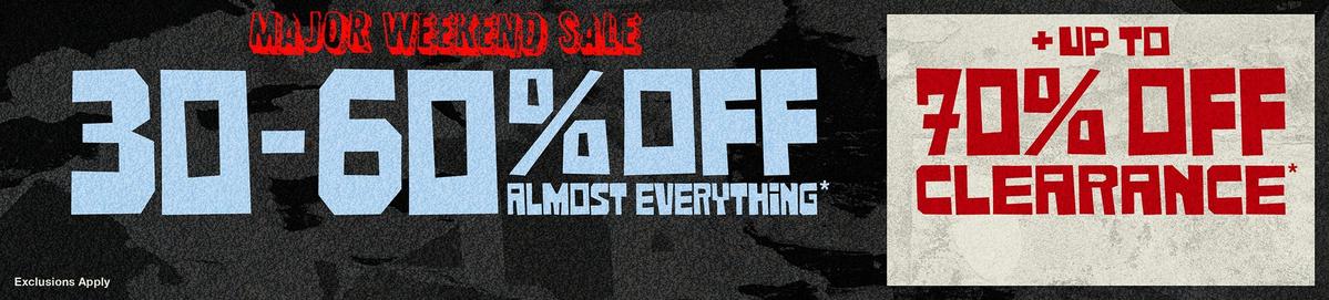 30% - 60% Off Almost Everything + Up To 70% Off Clearance