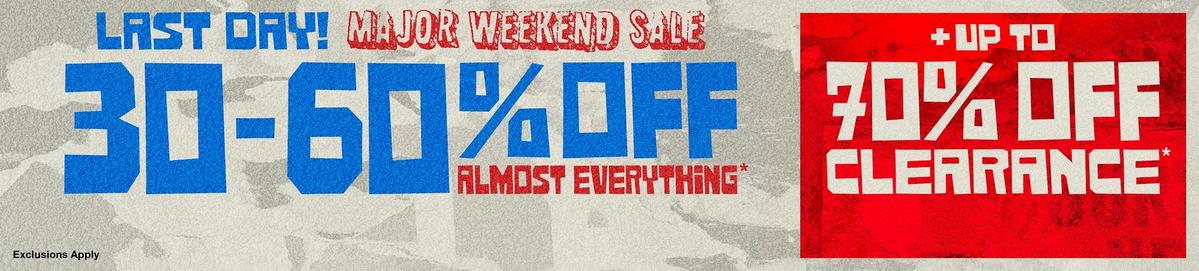 30% - 60% Off Almost Everything + Up To 70% Off Clearance