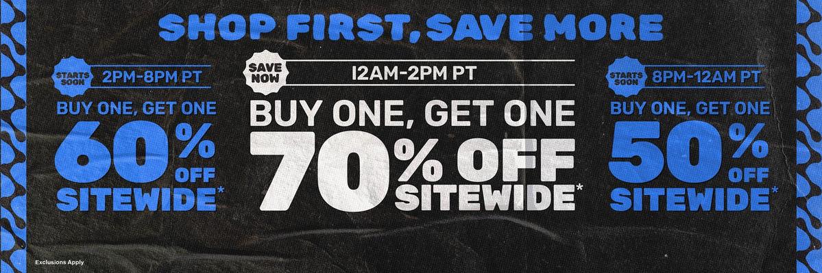 BOGO 70% Off Sale