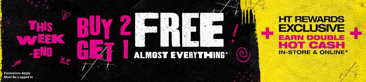 Buy 2, Get 1 Free Almost Everything