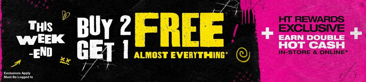 Buy 2, Get 1 Free Almost Everything
