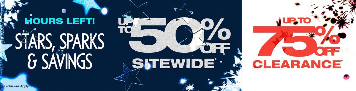 Up To 50% Off Sitewide + Up To 75% Off Clearance