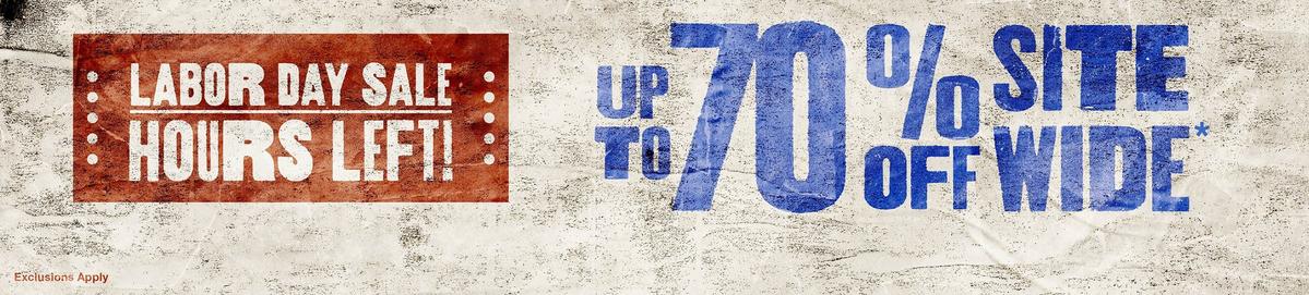 Labor Day Sale - Hours Left! Up To 70% Off Sitewide