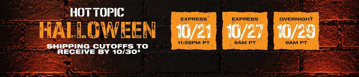 Halloween Shipping cutoffs