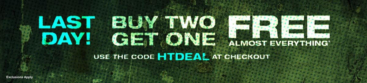 Buy Two, Get One Free Almost Everything With Code: HTDEAL