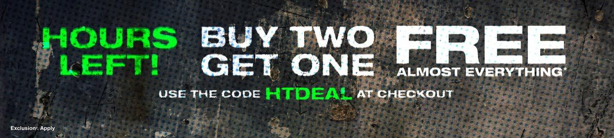 Buy Two, Get One Free Almost Everything With Code: HTDEAL
