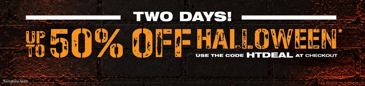 Up To 50% Off Halloween - Use Code: HTDEAL
