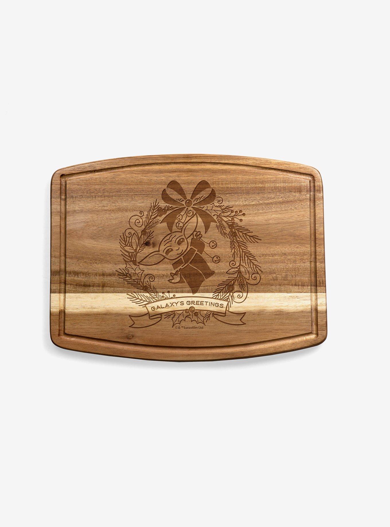 Star Wars The Mandalorian The Child Galaxy Greetings Ovale Acacia Cutting Board, , alternate