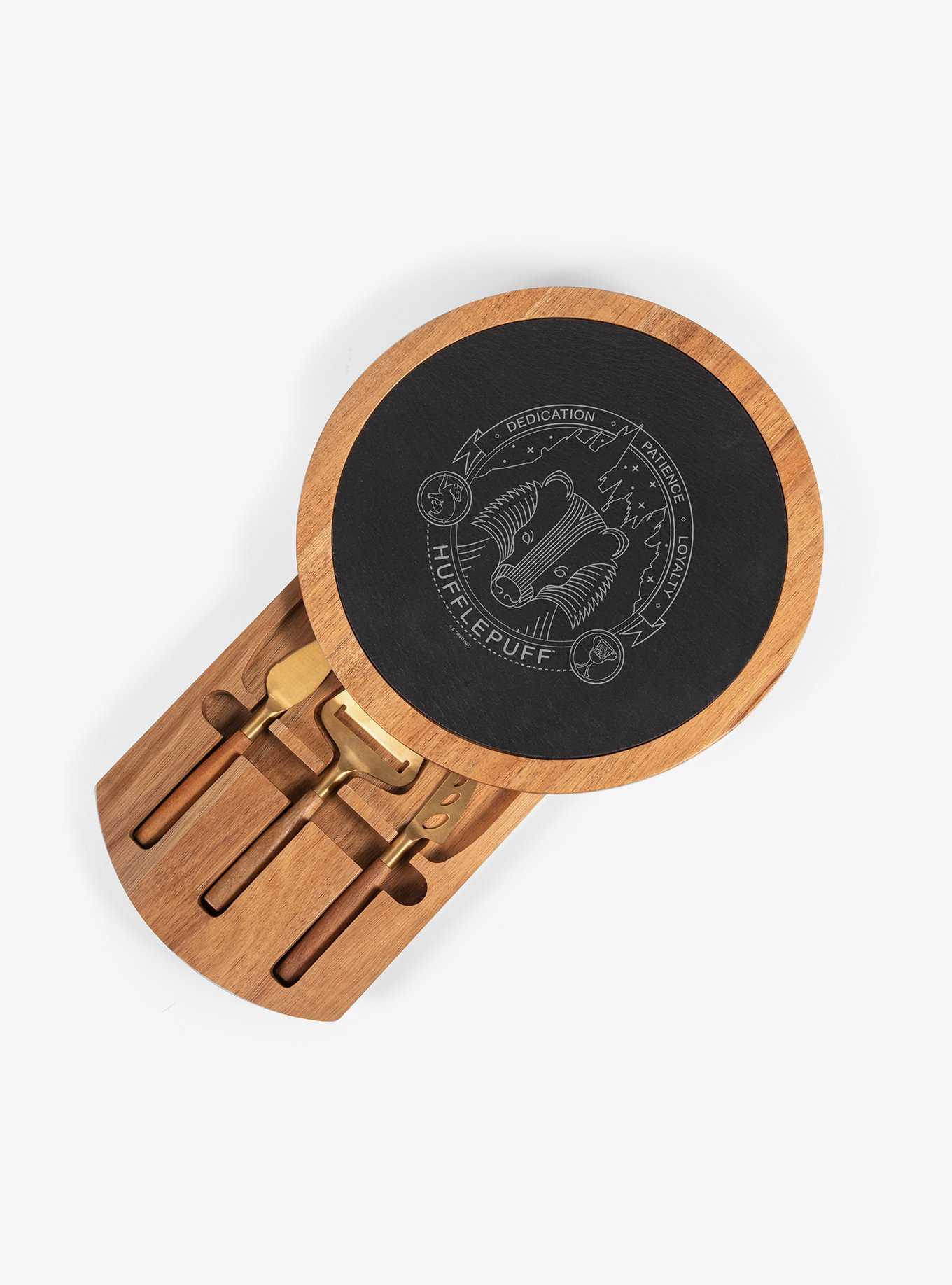Harry Potter Hufflepuff Insignia Acacia And Slate Serving Board With Cheese Tools, , hi-res