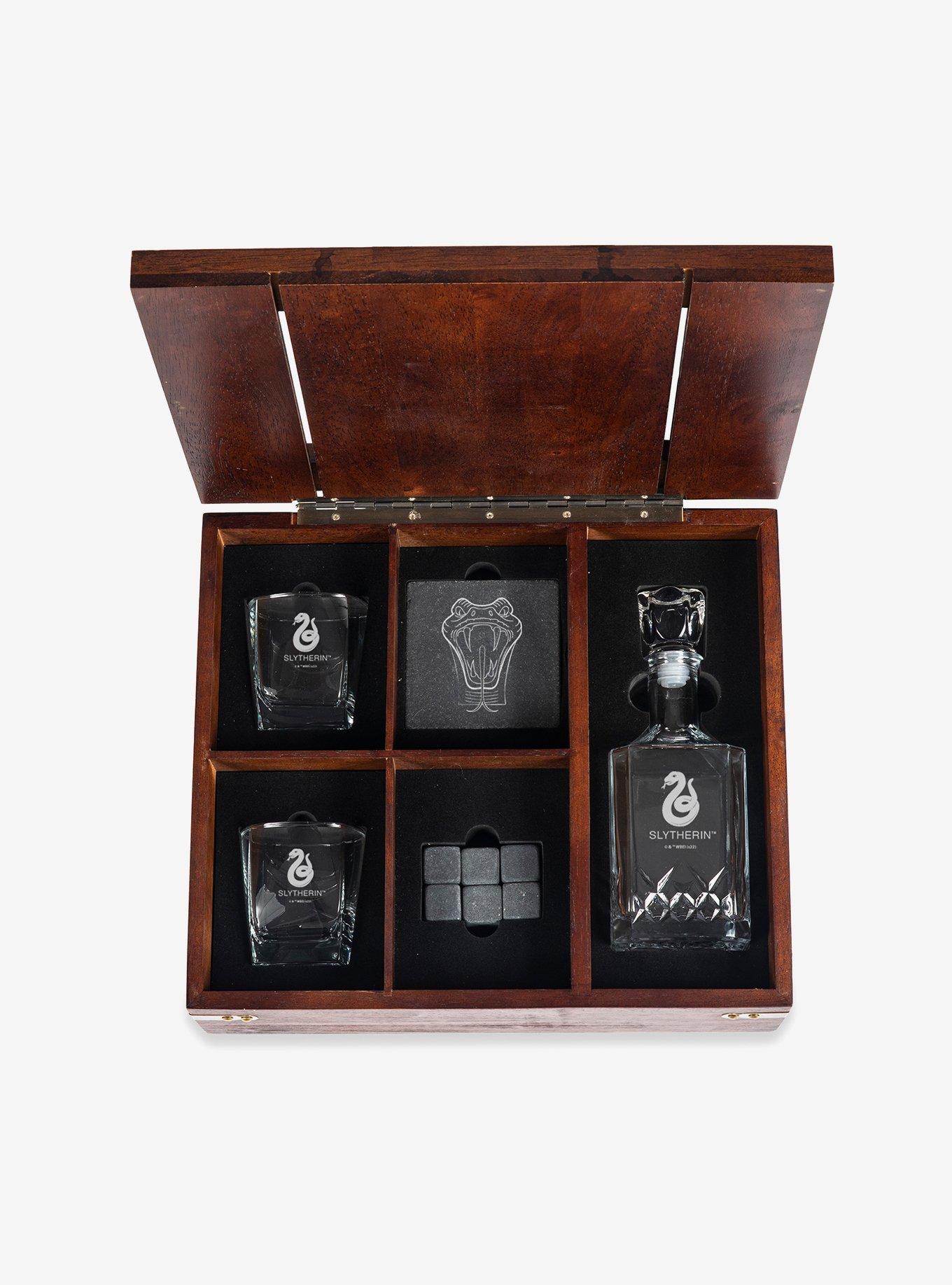 Harry Potter Slytherin Beverage Glass Gift Set with Wooden Case, , alternate