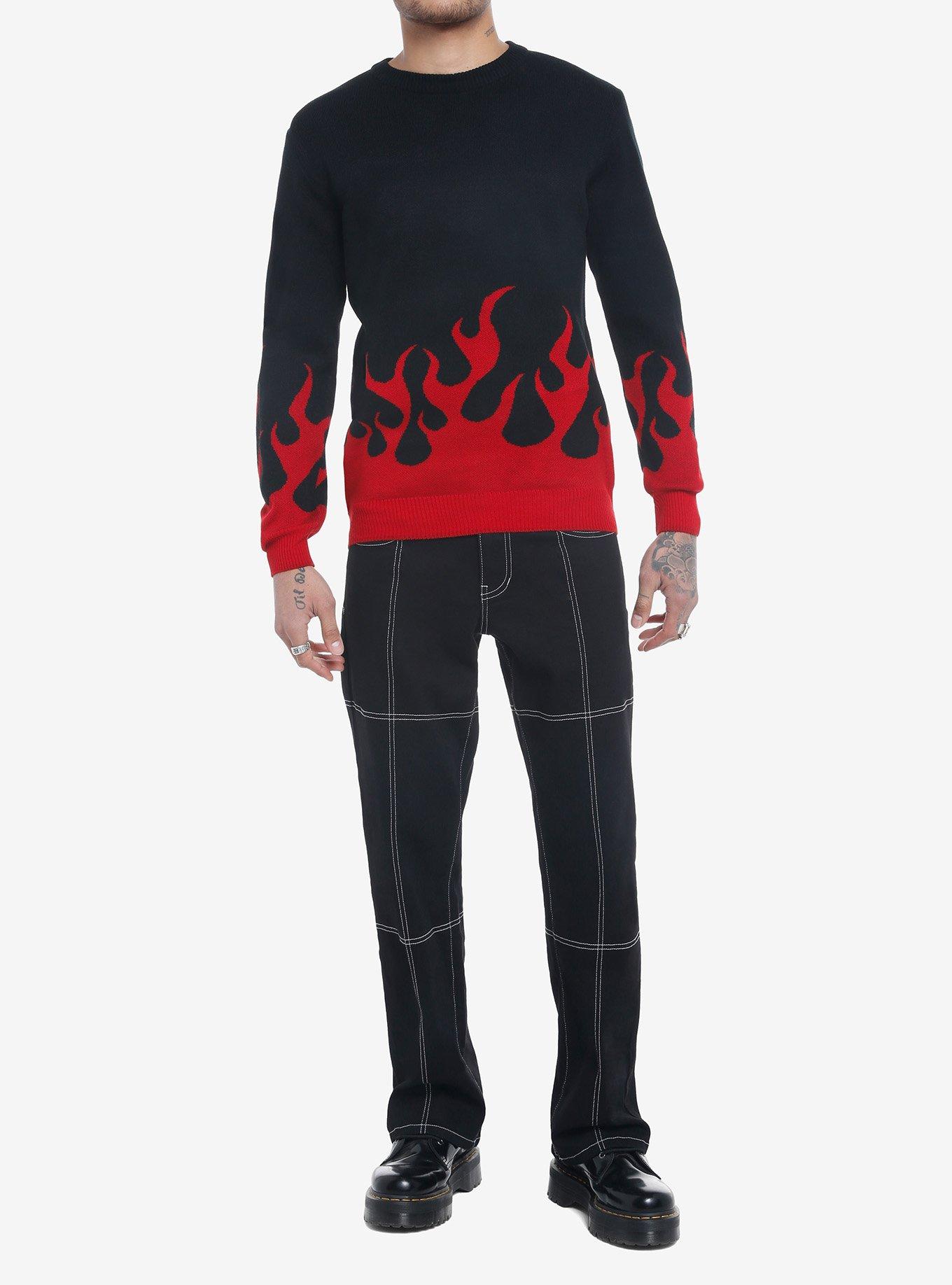 Red Flame Sweater, BLACK, alternate