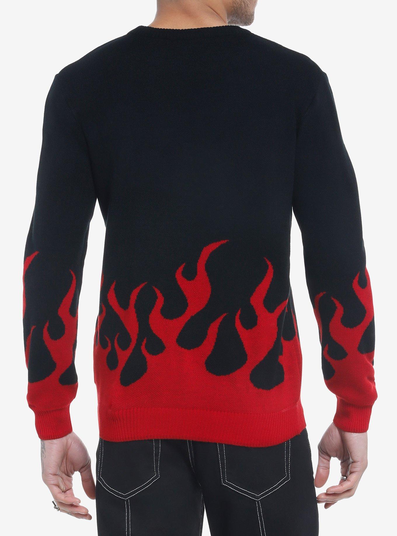 Red Flame Sweater, BLACK, alternate