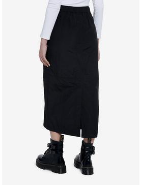 Black Cargo Maxi Skirt, , hi-res