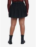Social Collision Black Grommet Chain Pleated Skirt Plus Size, BLACK, alternate