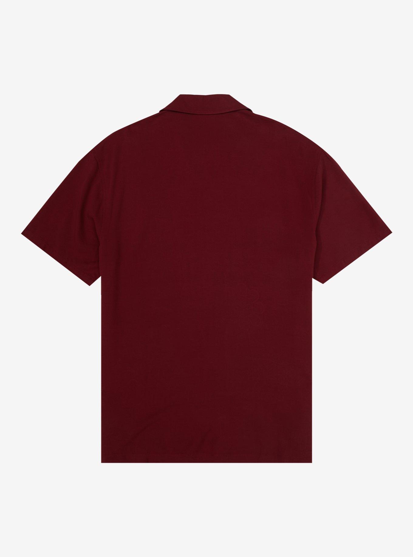 Marvel Spider-Man Flowers Woven Button-Up - BoxLunch Exclusive, DARK RED, alternate