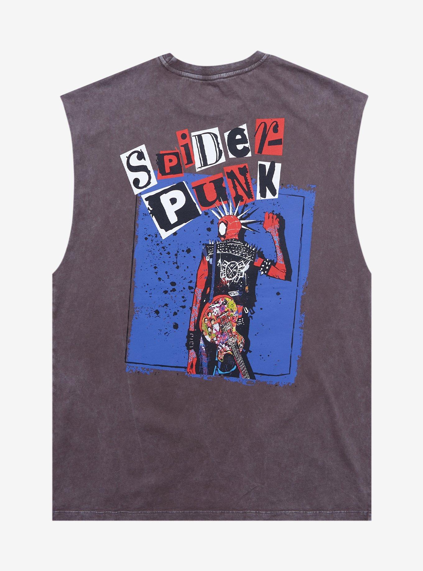 Marvel Spider-Man Across the Spider-Verse Spider-Punk Tank Top - BoxLunch Exclusive, ACID BLACK, alternate
