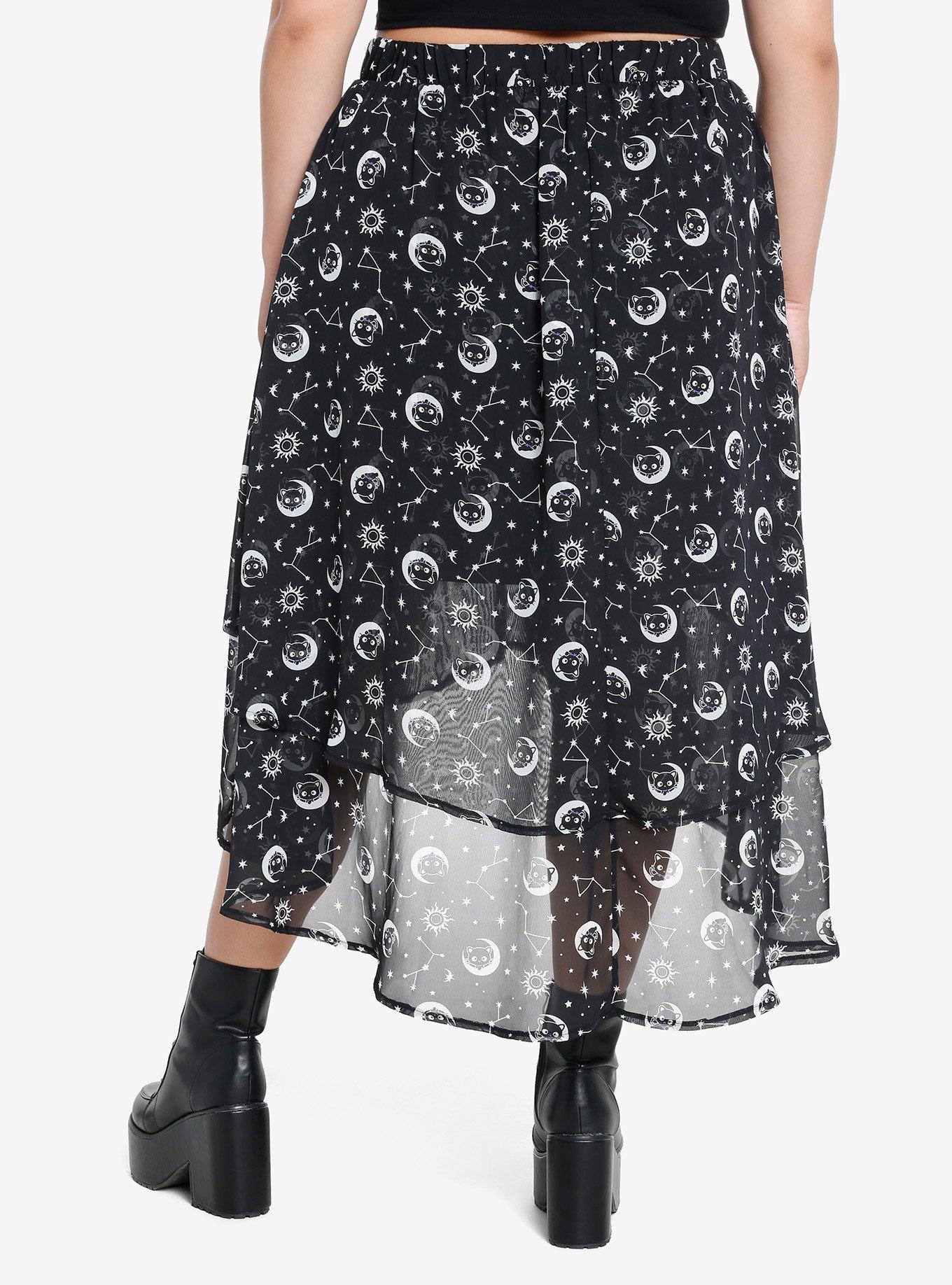 Chococat Celestial Hi-Low Midi Skirt Plus Size, , hi-res