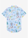 Studio Ghibli Spirited Away Tonal Icons Allover Print Woven Button-Up - BoxLunch Exclusive, LIGHT BLUE, alternate