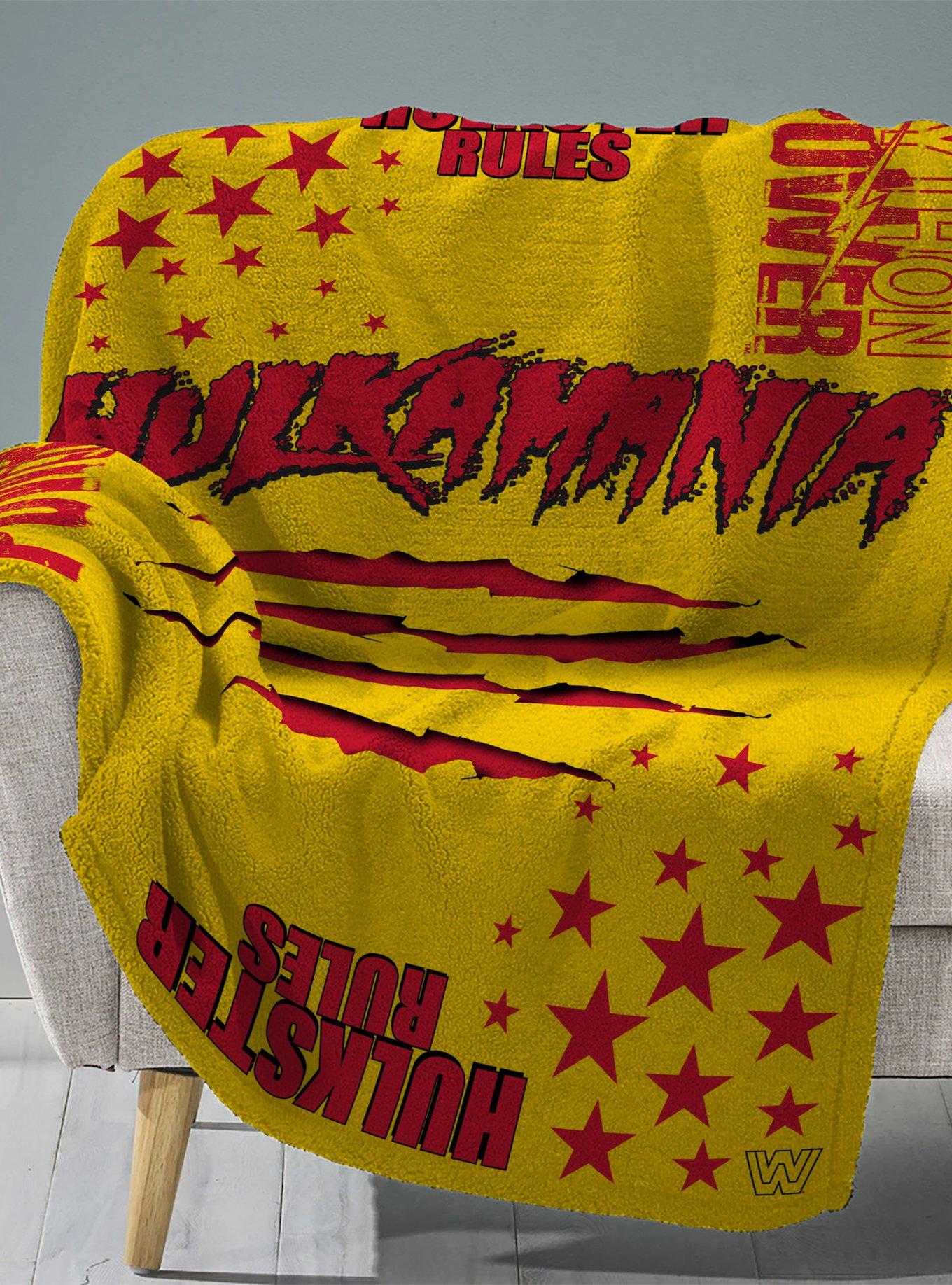 WWE Hulk Hogan Sleep Squad Throw Blanket & Kuricha Sitting Plush Bundle, , alternate