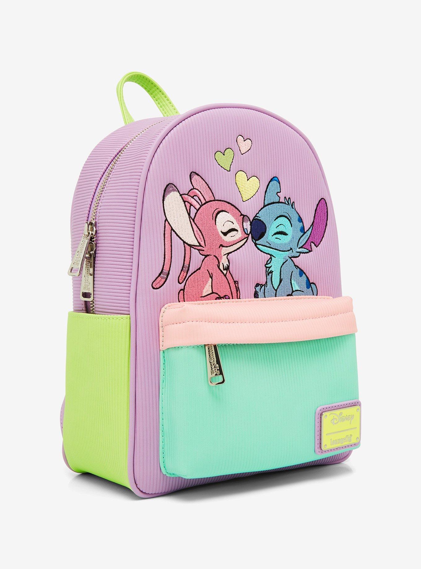 Loungefly Disney Lilo & Stitch: The Series Angel and Stitch Corduroy Mini Backpack - BoxLunch Exclusive, , hi-res