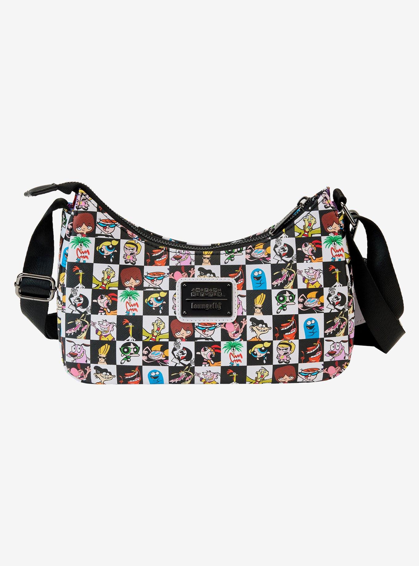 Loungefly Cartoon Network Retro Character Collage Checker Print Crossbody Bag, , alternate