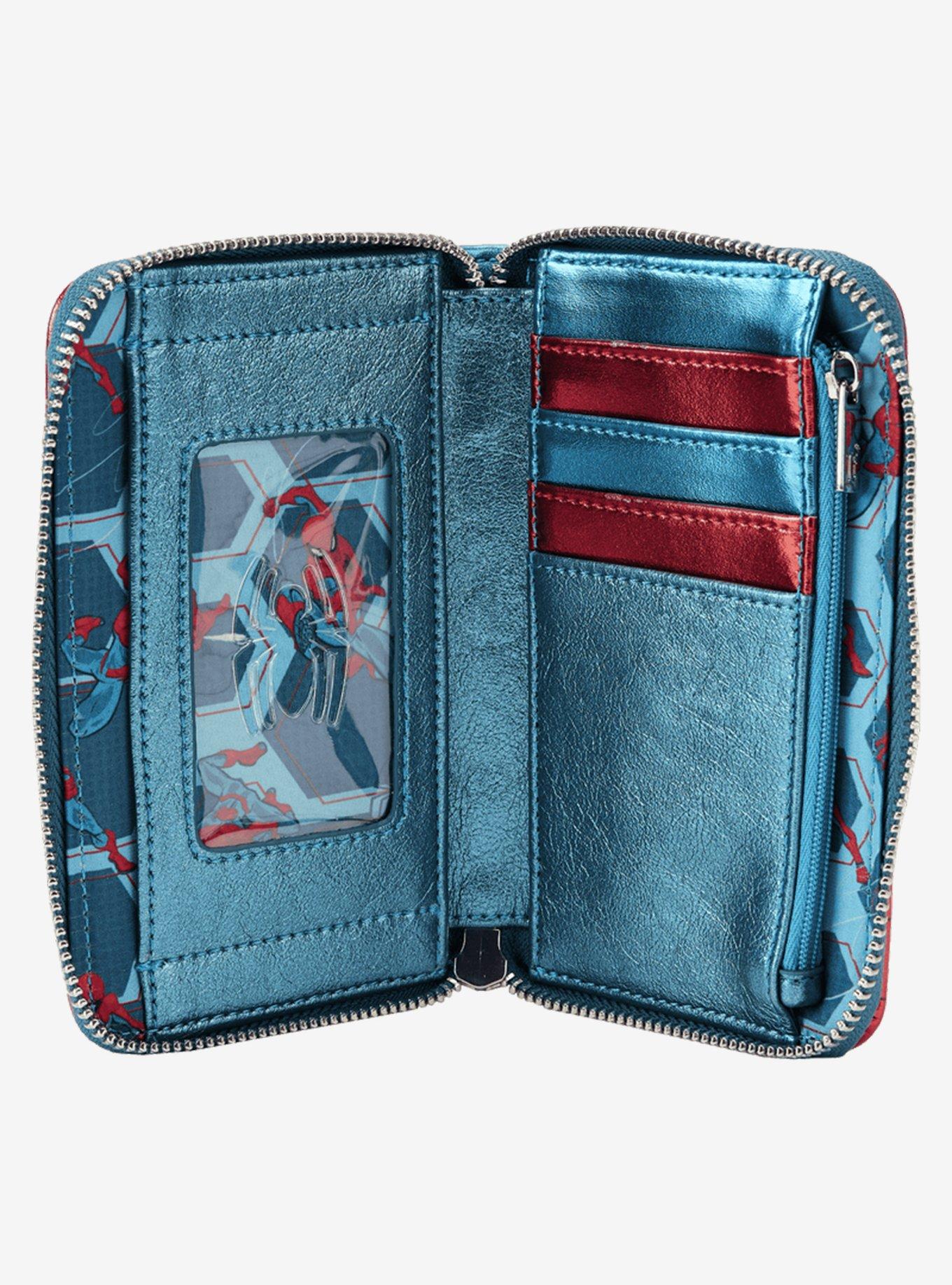 Loungefly Marvel Spider-Man Metallic Mask Zip Wallet, , alternate