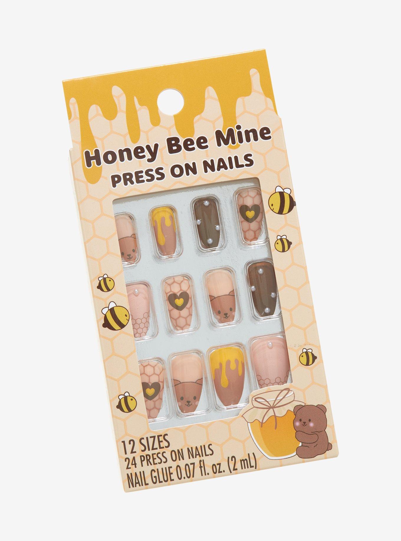 Honey Bear Faux Nail Set, , hi-res