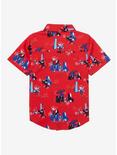 Marvel Spider-Man: Across the Sider-Verse Miles Morales Allover Print Toddler Woven Button-Up - BoxLunch Exclusive, RED, alternate