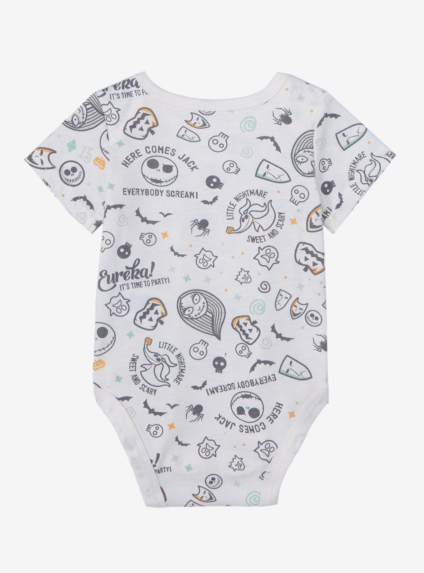 Disney The Nightmare Before Christmas Icons Allover Print Infant One-Piece - BoxLunch Exclusive, BEIGE, alternate
