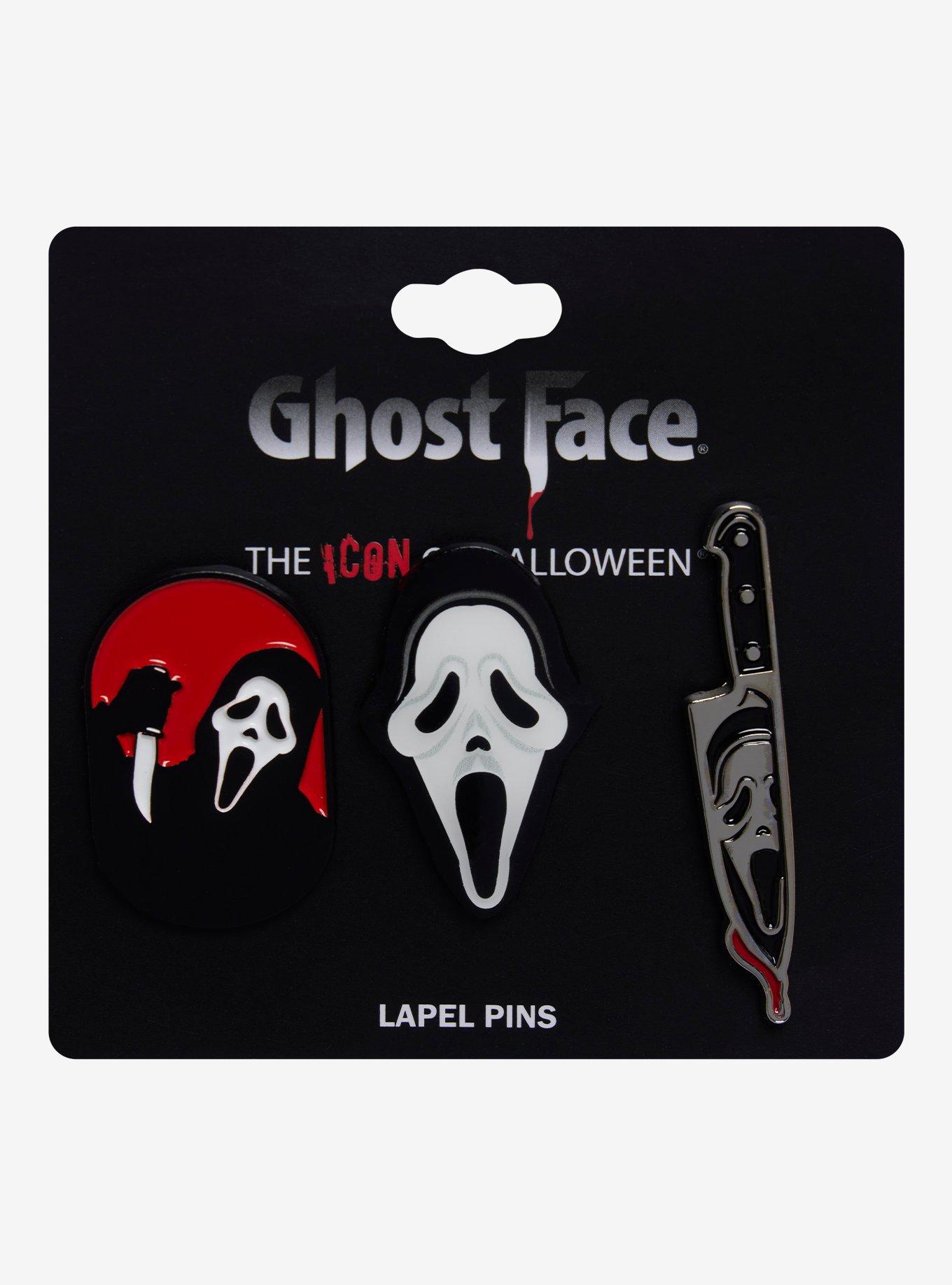 Scream Ghost Face Mask Knife Enamel Pin Set, , hi-res