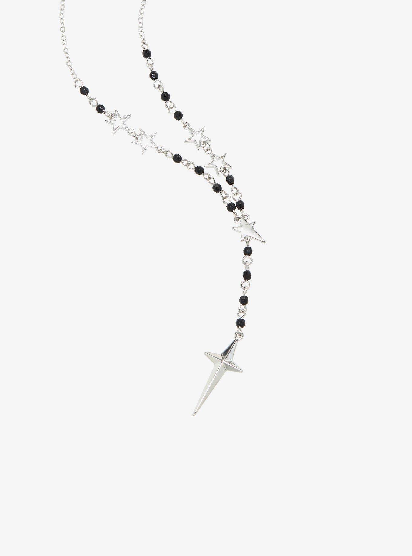 Star Beaded Rosary Necklace, , alternate