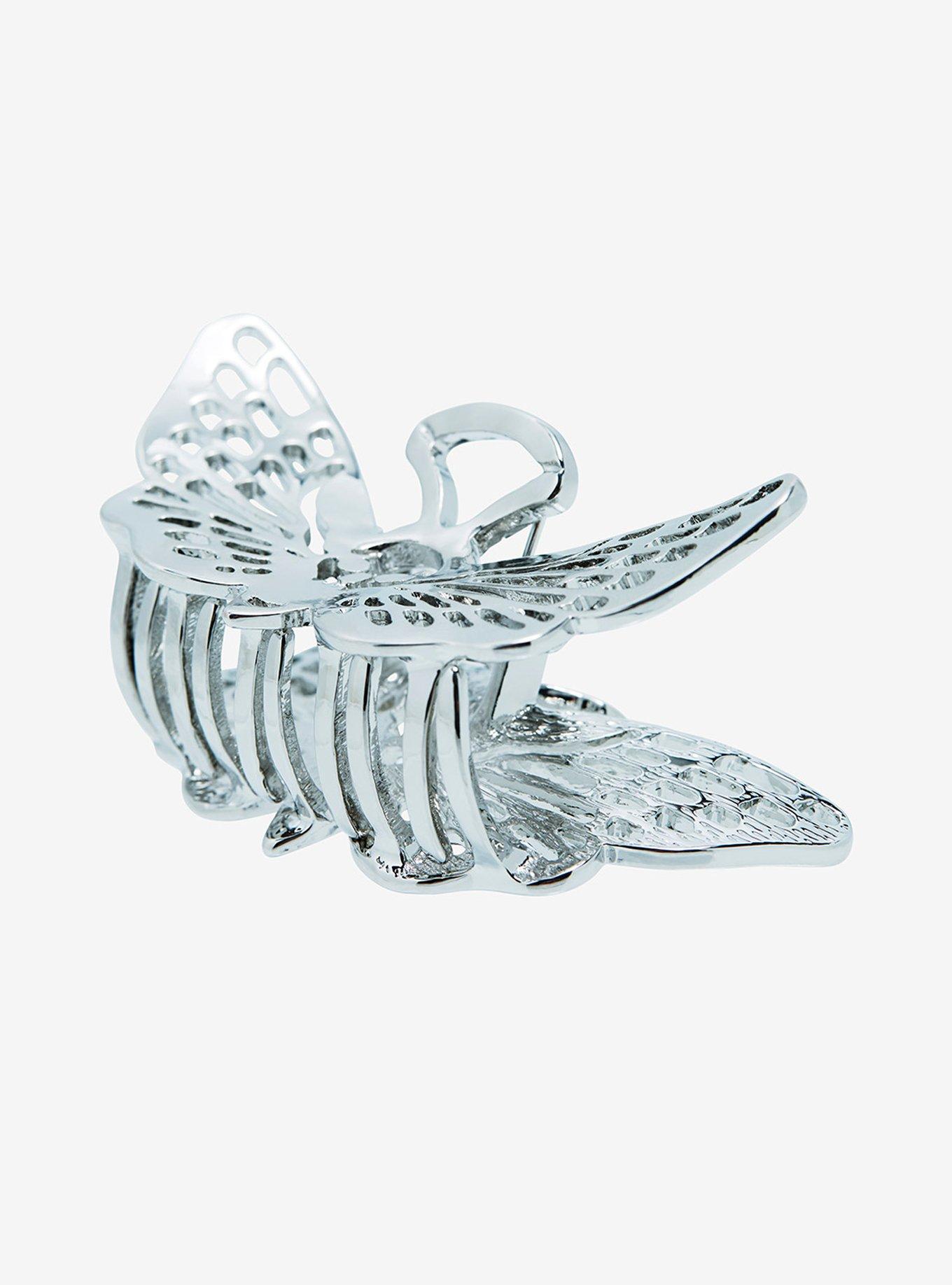 Silver Death Moth Claw Hair Clip, , alternate